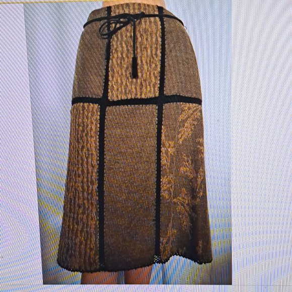 SIMON CHANG womens SKIRT Sz 10 or~ 29 waist PACTHWORK COTTAGE GRANDMA BOHO CHIC - Picture 1 of 9